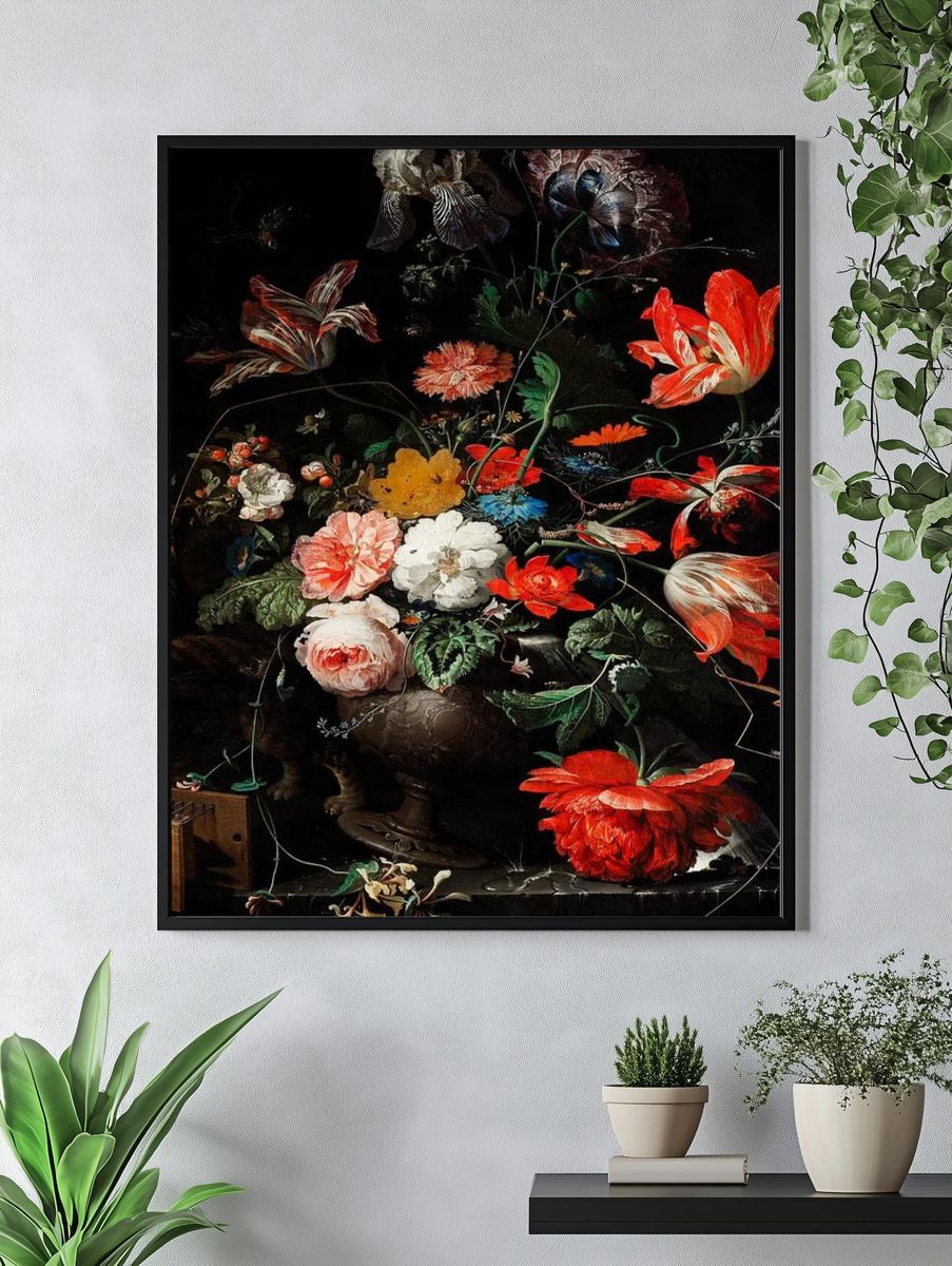 Vintage flower mobile wallpaper, iPhone. — room view 4