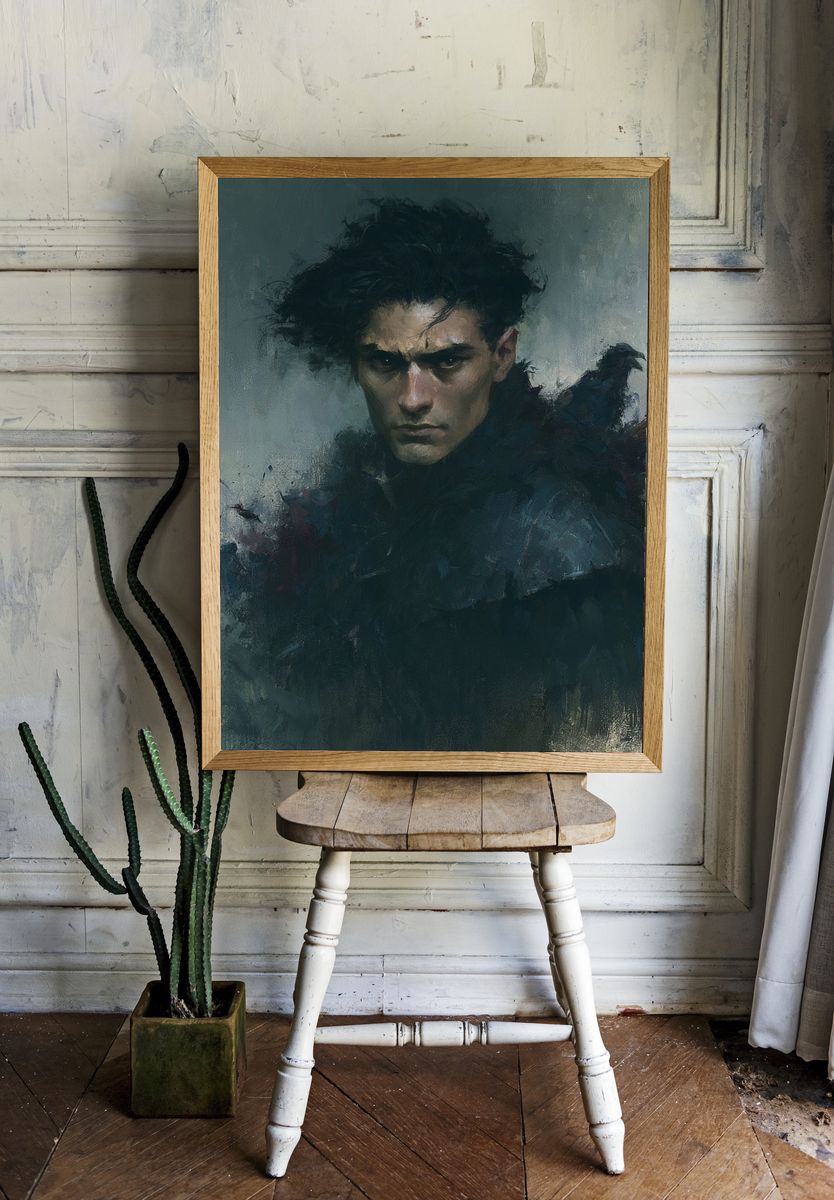 Brooding Portrait Fine-Art Poster. — room view 1