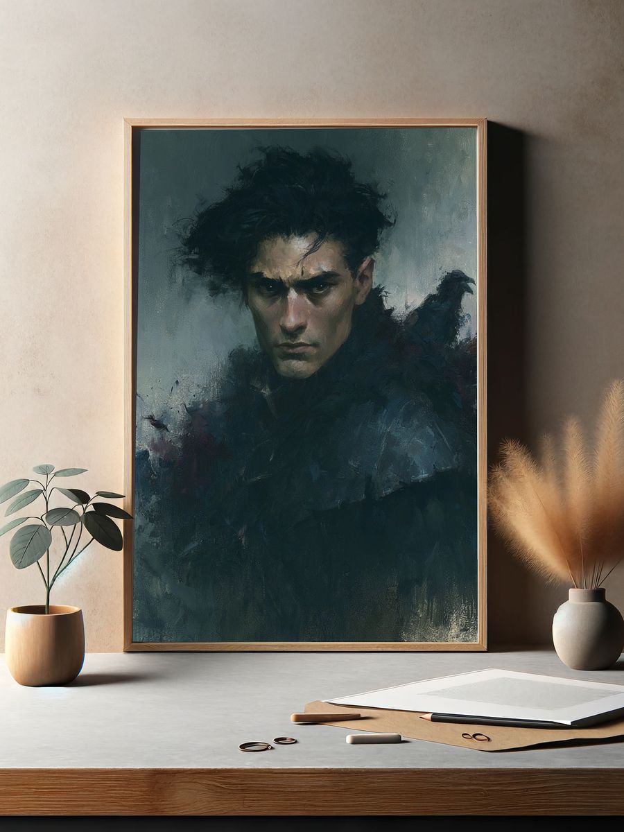 Brooding Portrait Fine-Art Poster. — room view 2