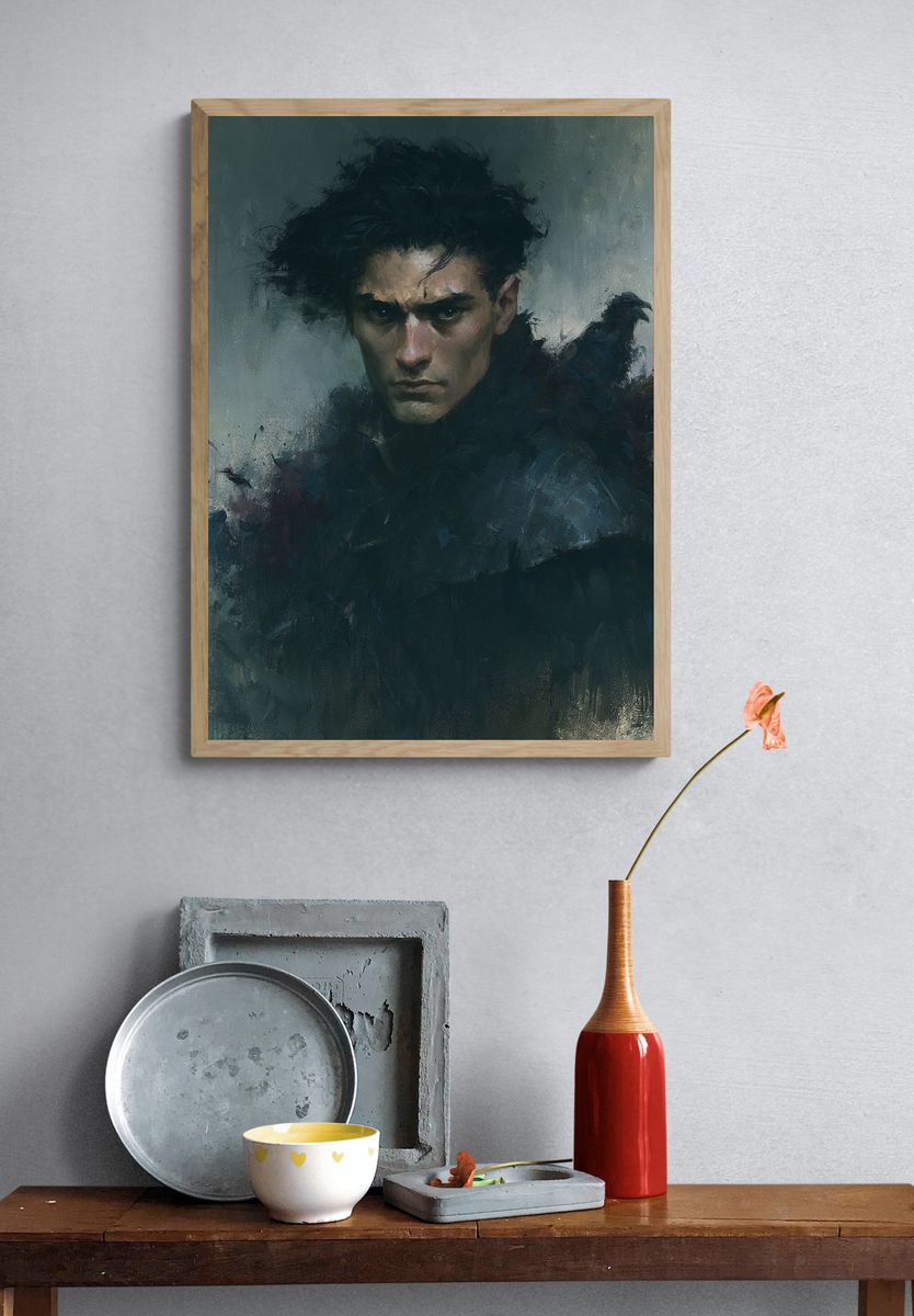 Brooding Portrait Fine-Art Poster. — room view 3