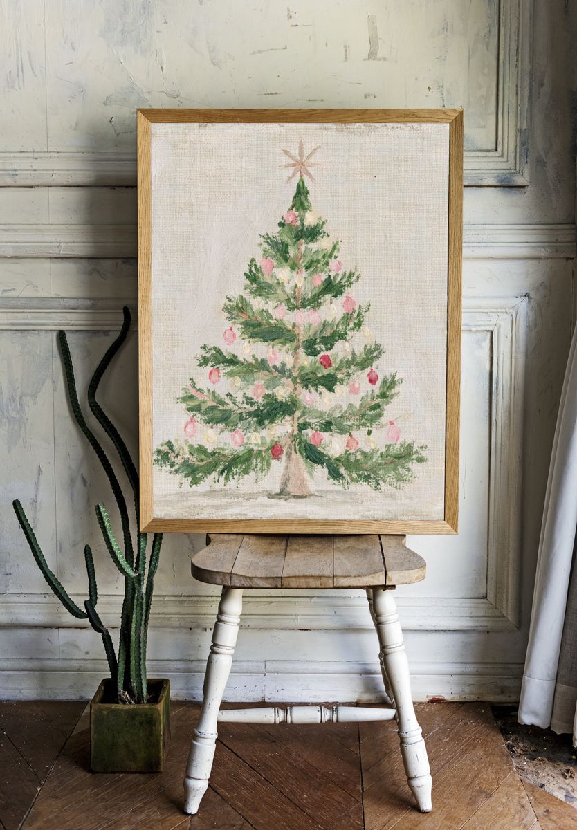 Vintage Christmas Tree Poster. room preview
