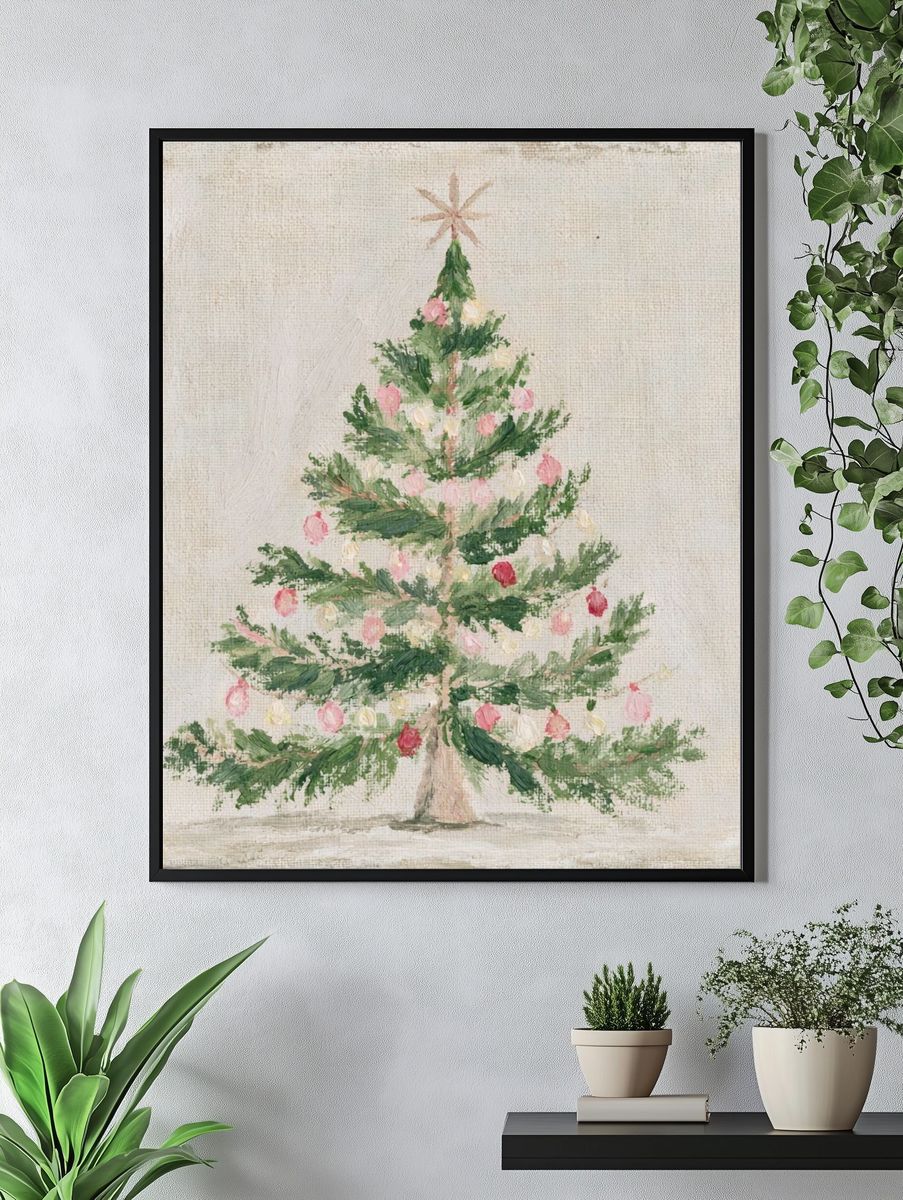 Vintage Christmas Tree Poster. — room view 4