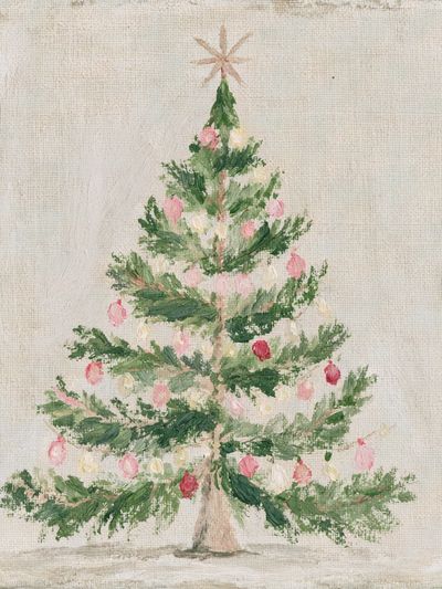 Vintage Christmas Tree Poster.
