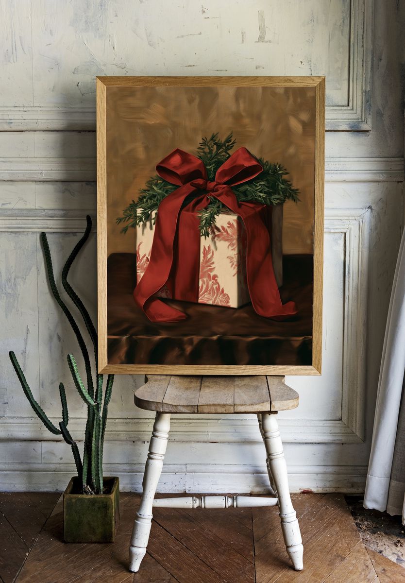 Festive Gift Box Still Life Print. room preview