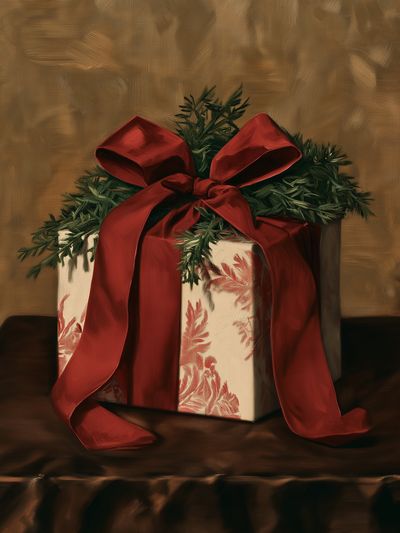 Festive Gift Box Still Life Print.