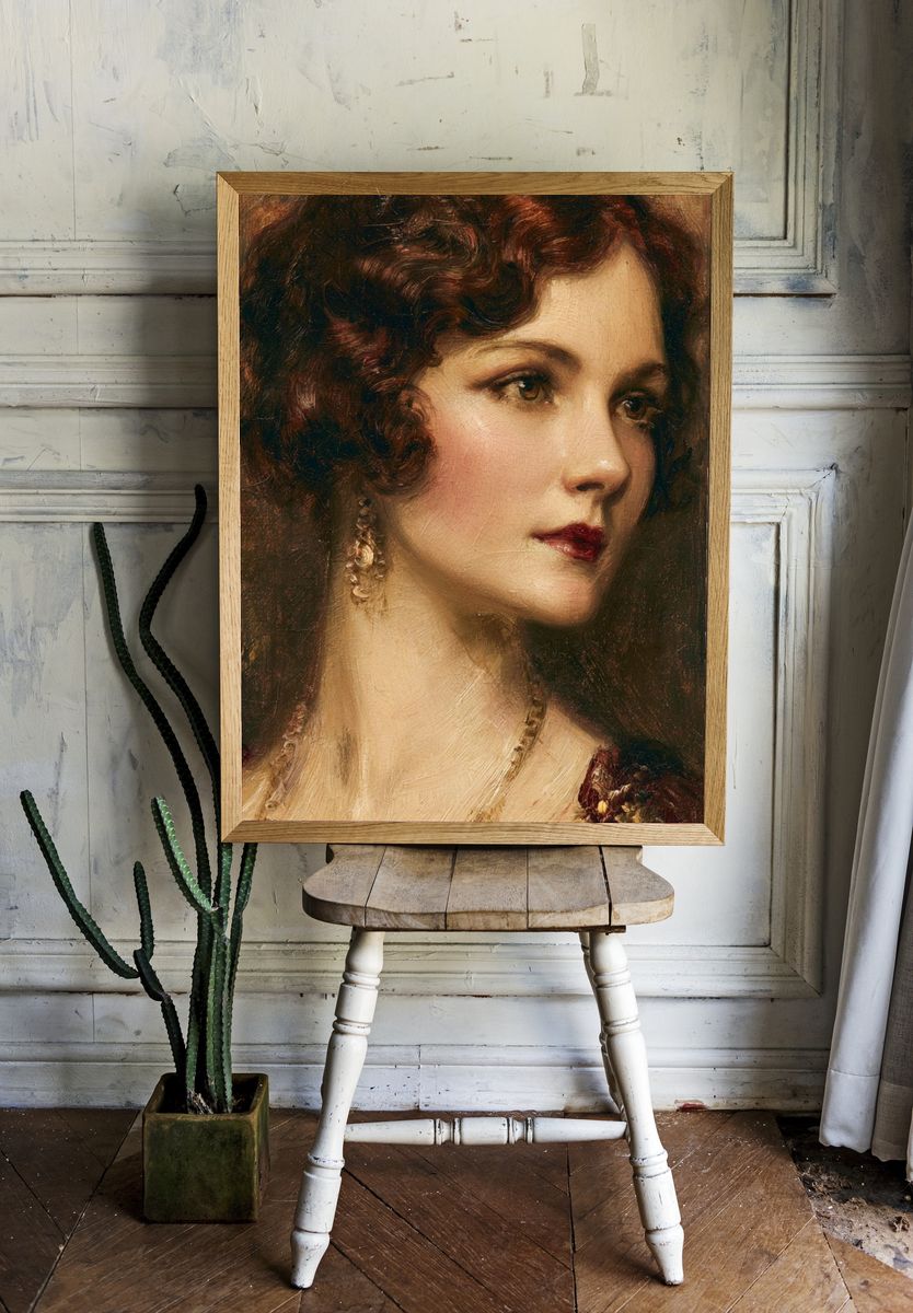 Elegant Woman Portrait Print. — room view 1