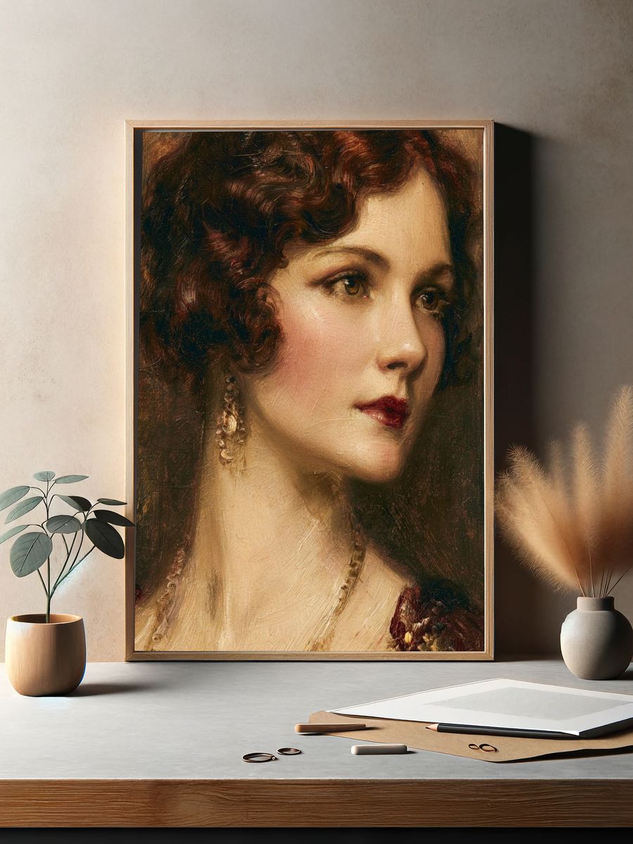 Elegant Woman Portrait Print. — room view 2