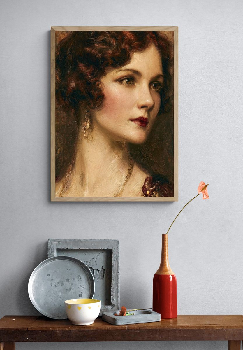 Elegant Woman Portrait Print. — room view 3