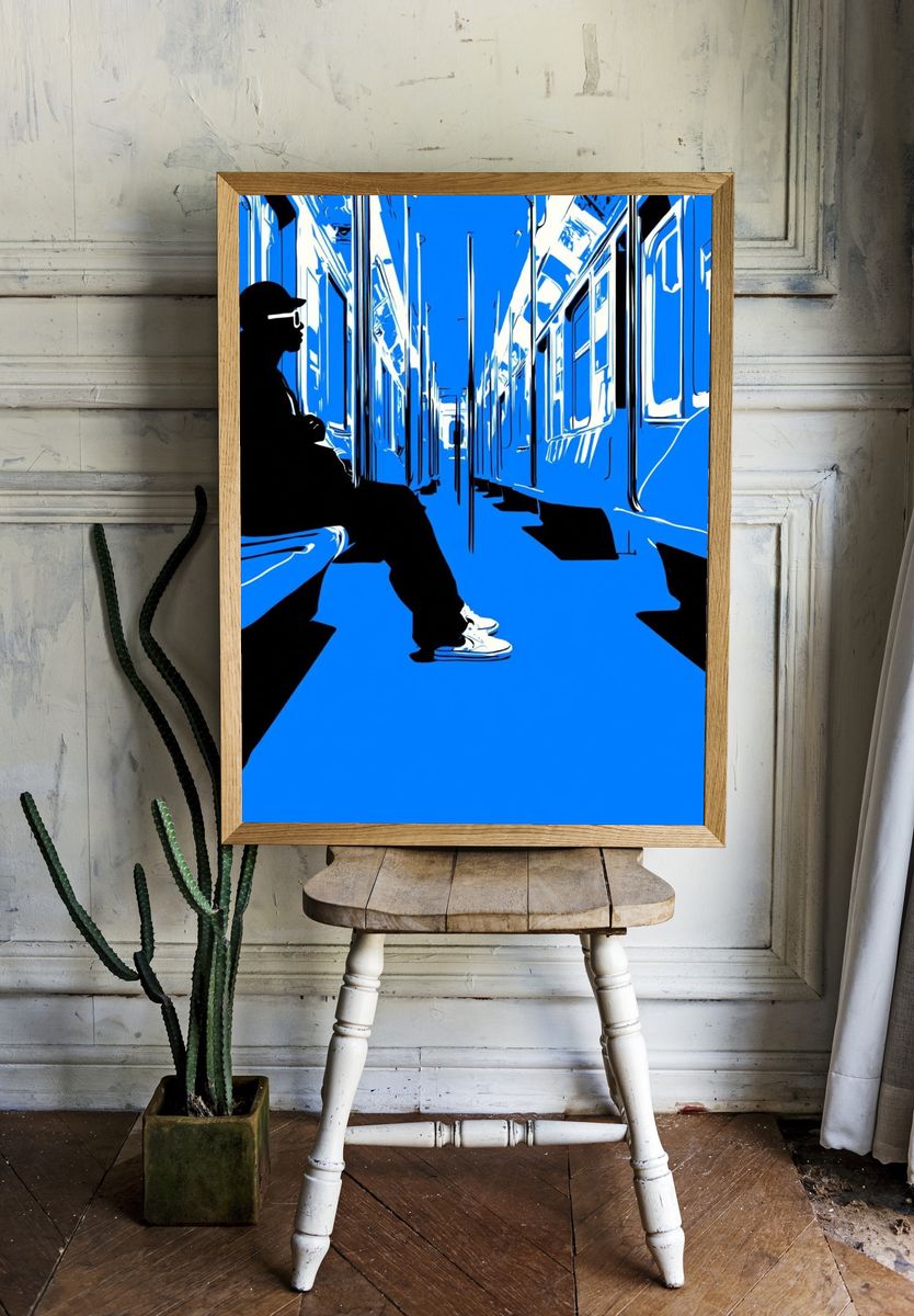 Subway Silhouette Pop-Art Poster. room preview
