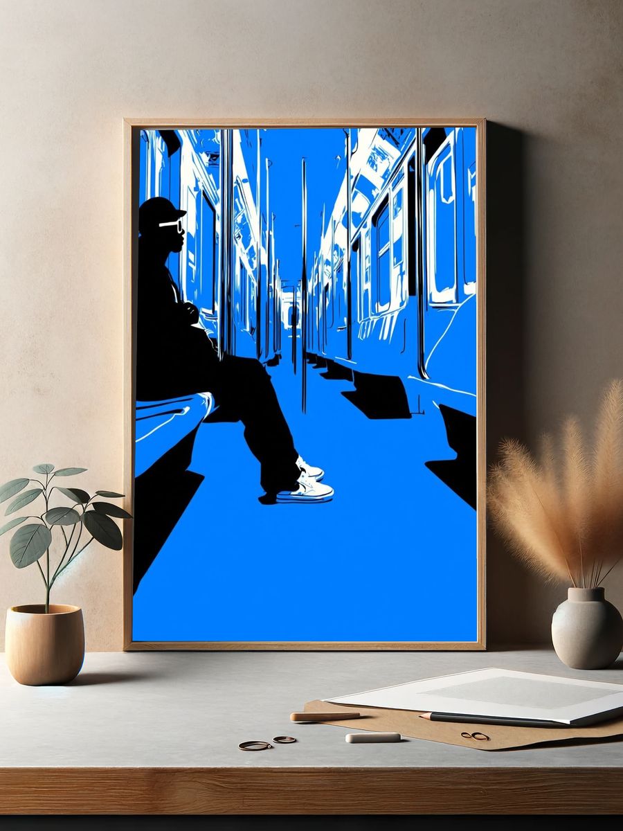 Subway Silhouette Pop-Art Poster. — room view 2