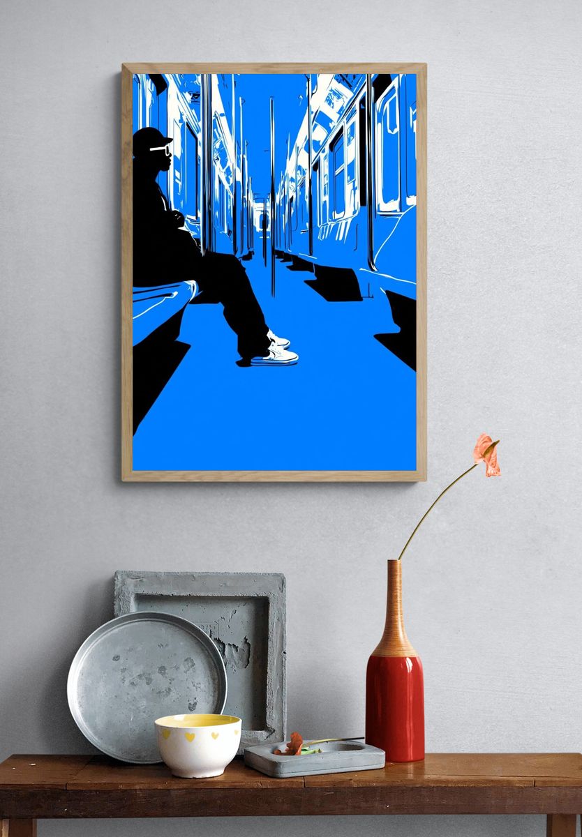 Subway Silhouette Pop-Art Poster. — room view 3