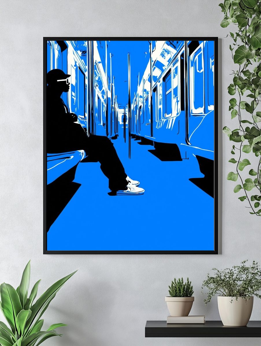 Subway Silhouette Pop-Art Poster. — room view 4