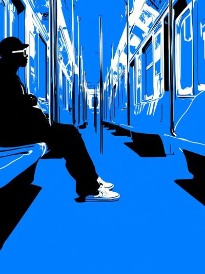 Subway Silhouette Pop-Art Poster. poster