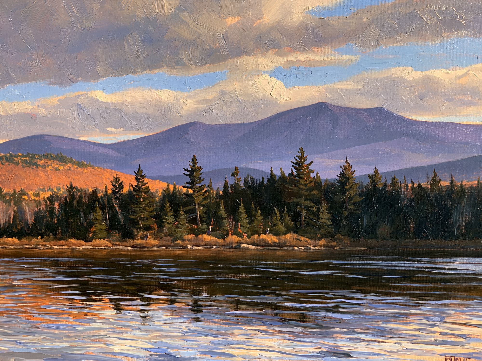 Mountain Lake Landscape Painting Poster. poster — fine-art art