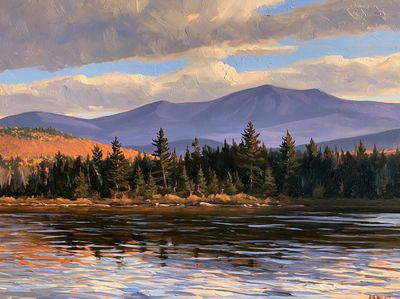 Mountain Lake Landscape Painting Poster. poster