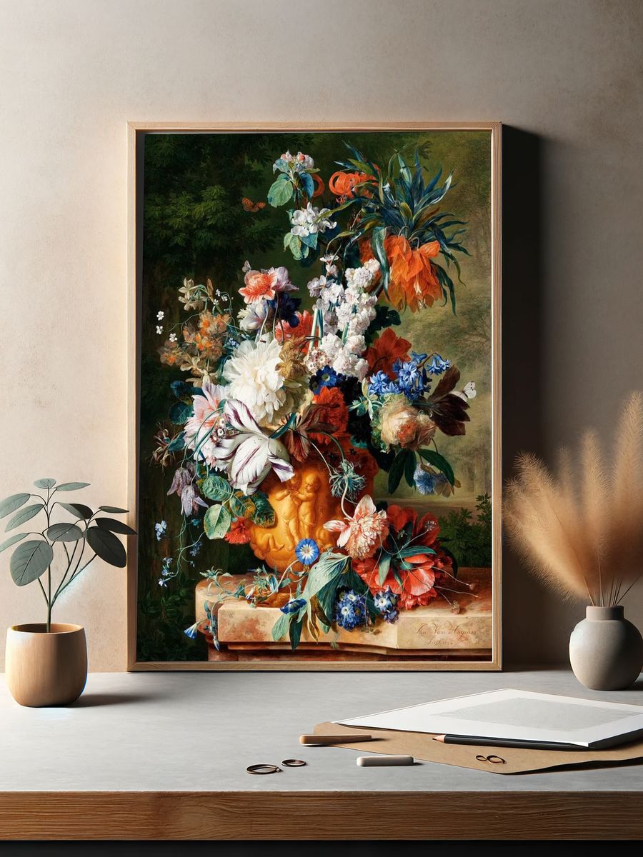 Bouquet Flowers Urn (1724) high. — room view 2