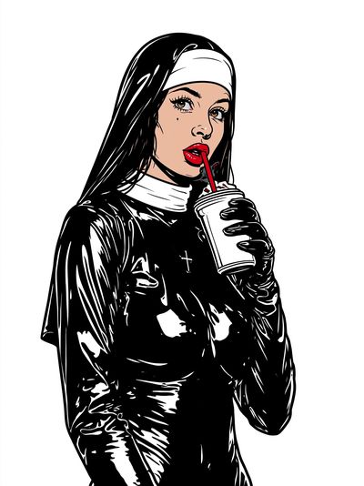 Pop Art Nun Portrait Poster.