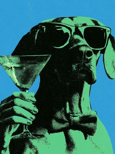 Dog with Martini Pop-Art Poster.