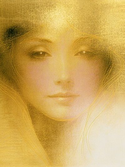 Golden Woman Portrait Print.