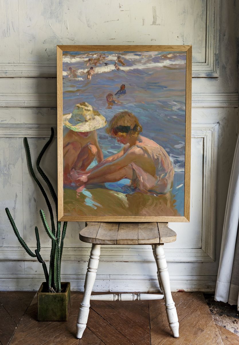Children at the Beach — Fine Art Print. — room view 1