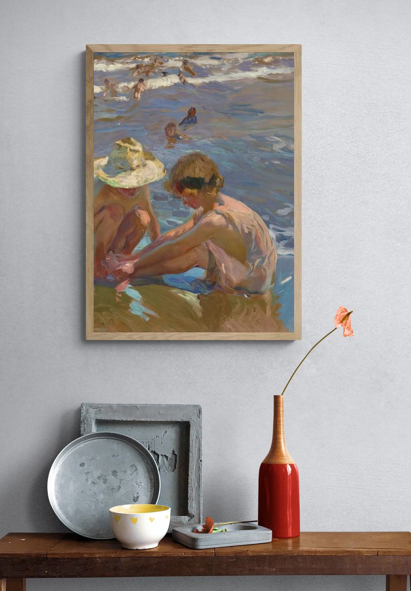 Children at the Beach — Fine Art Print. — room view 3
