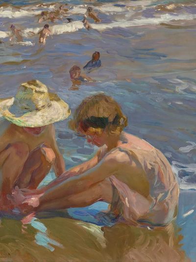 Children at the Beach — Fine Art Print. poster print