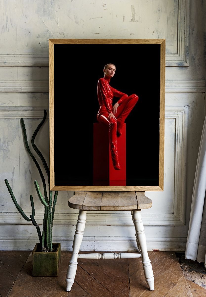 Red Fashion Portrait Poster. — room view 1