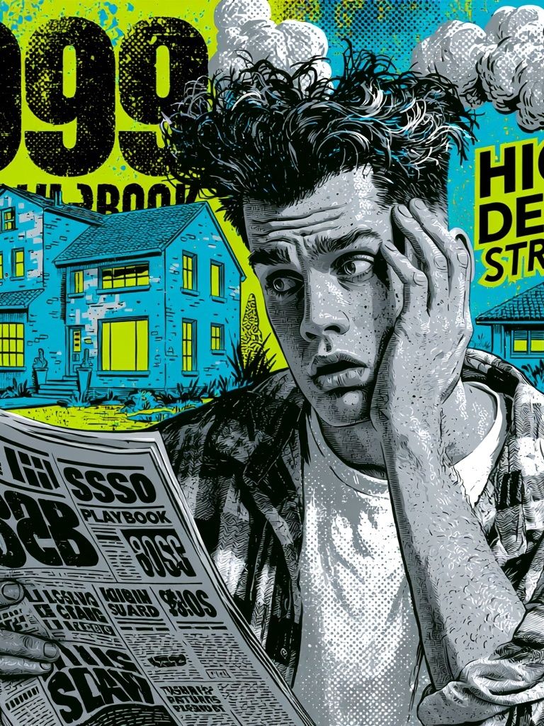 Millennial Mortgage Stress Pop Art Poster. poster detail