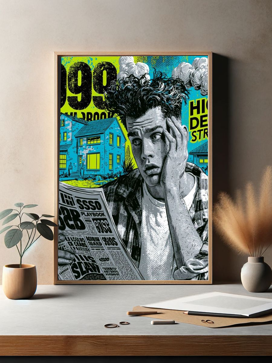 Millennial Mortgage Stress Pop Art Poster. — room view 2