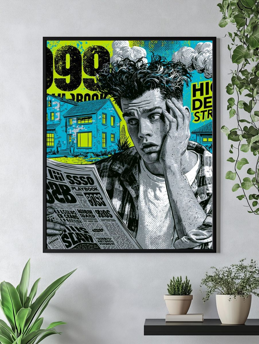 Millennial Mortgage Stress Pop Art Poster. — room view 4