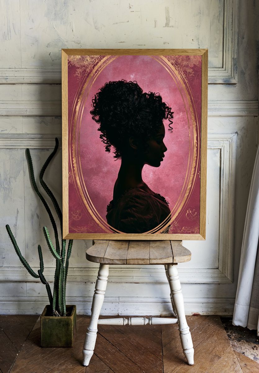 Elegant Silhouette Portrait Print. room preview