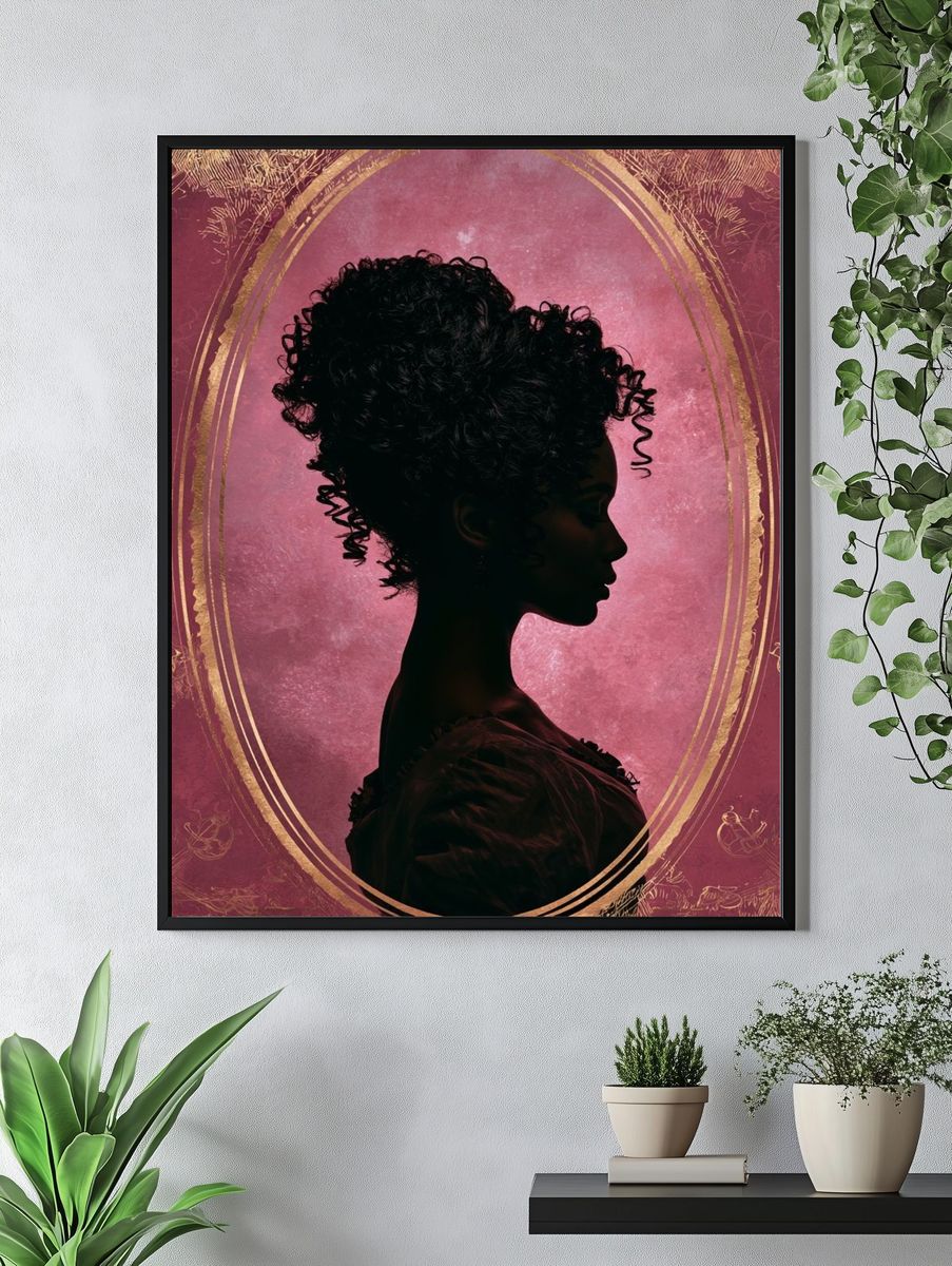 Elegant Silhouette Portrait Print. — room view 4
