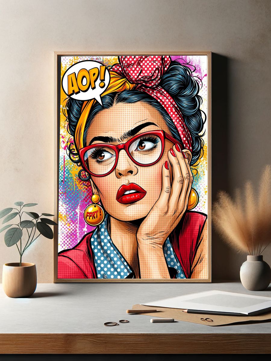 Pop Art AOP! Woman Poster. — room view 2