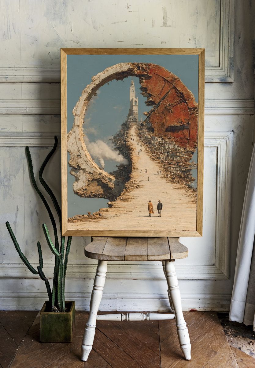 Surreal Cityscape in Mind — Fine Art Print. — room view 1