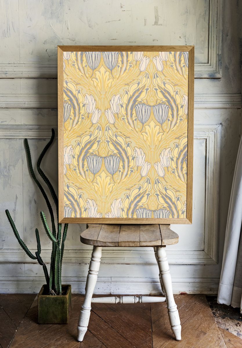Floral Art Nouveau Pattern Poster. — room view 1