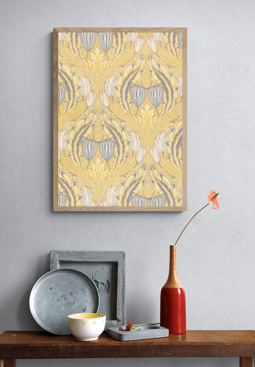Floral Art Nouveau Pattern Poster. — room view 3