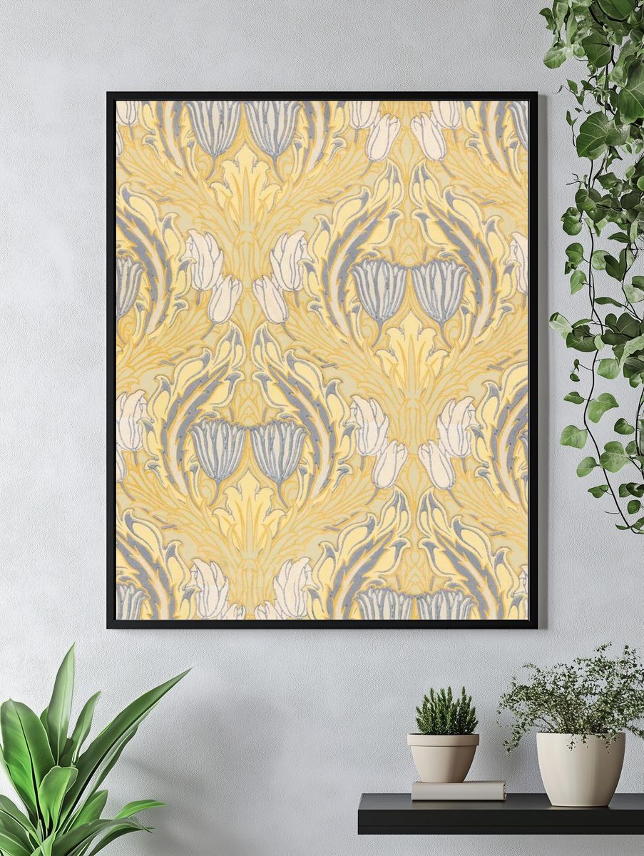 Floral Art Nouveau Pattern Poster. — room view 4