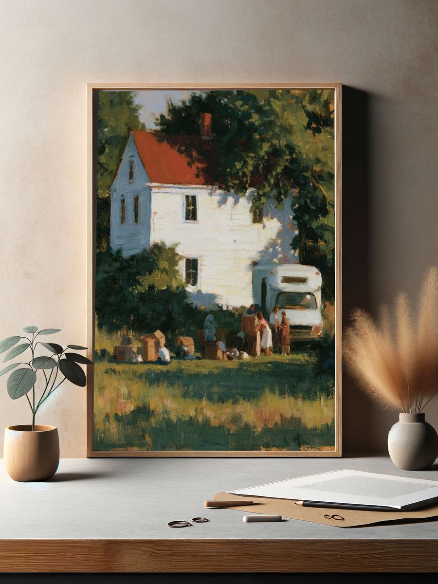 Country House Oil Painting Poster. — room view 2