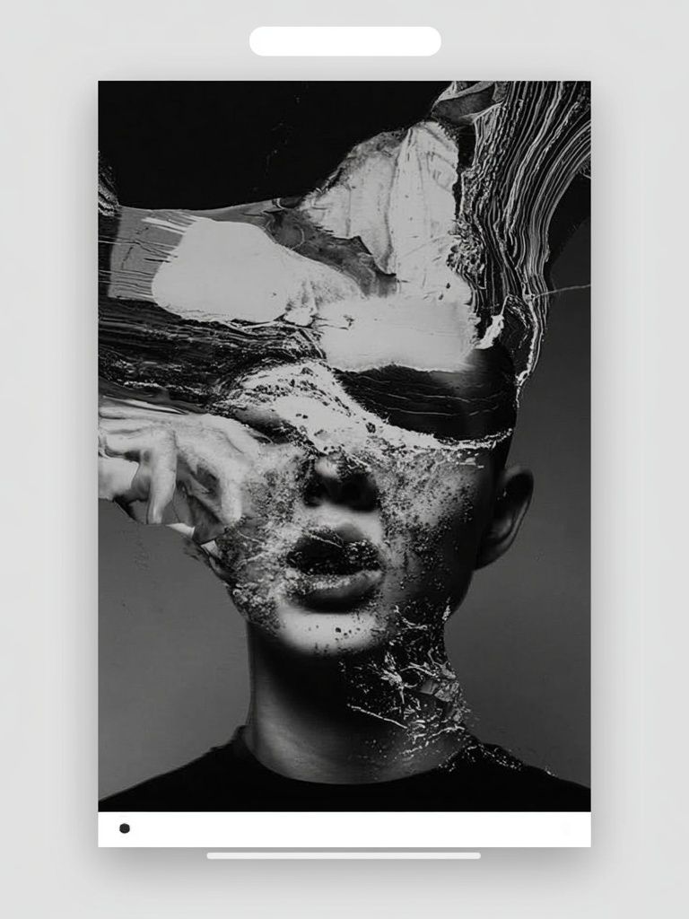 Surreal Monochrome Portrait Print. poster — fine-art art