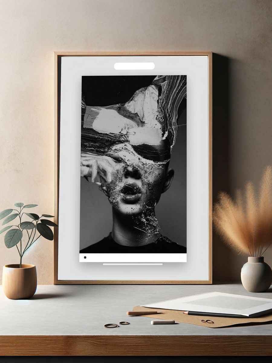 Surreal Monochrome Portrait Print. — room view 2
