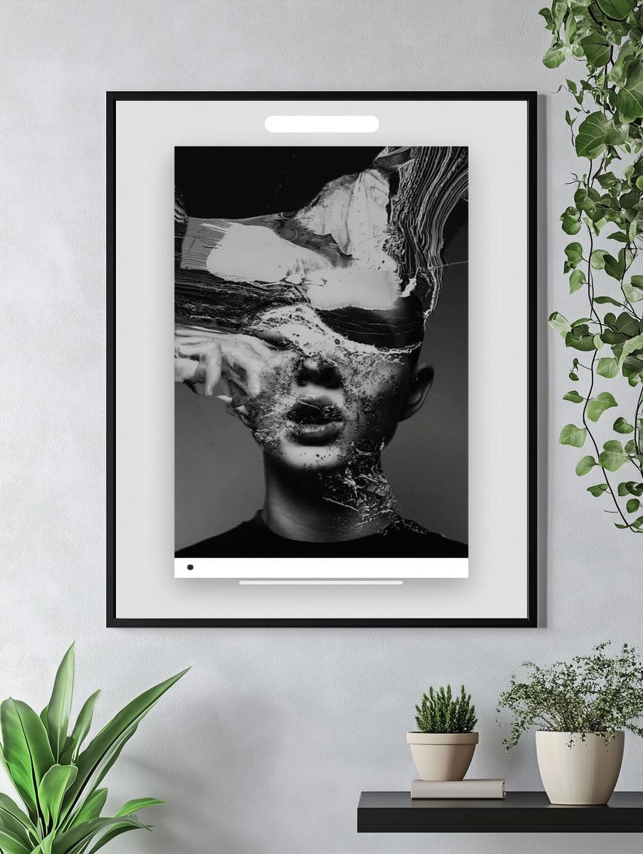 Surreal Monochrome Portrait Print. — room view 4