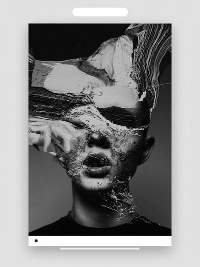 Surreal Monochrome Portrait Print. poster