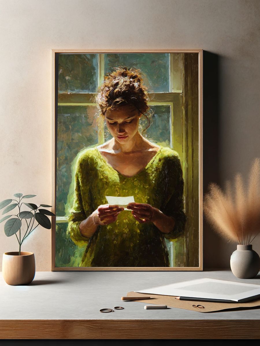 Woman by Window Fine-Art Print. — room view 2