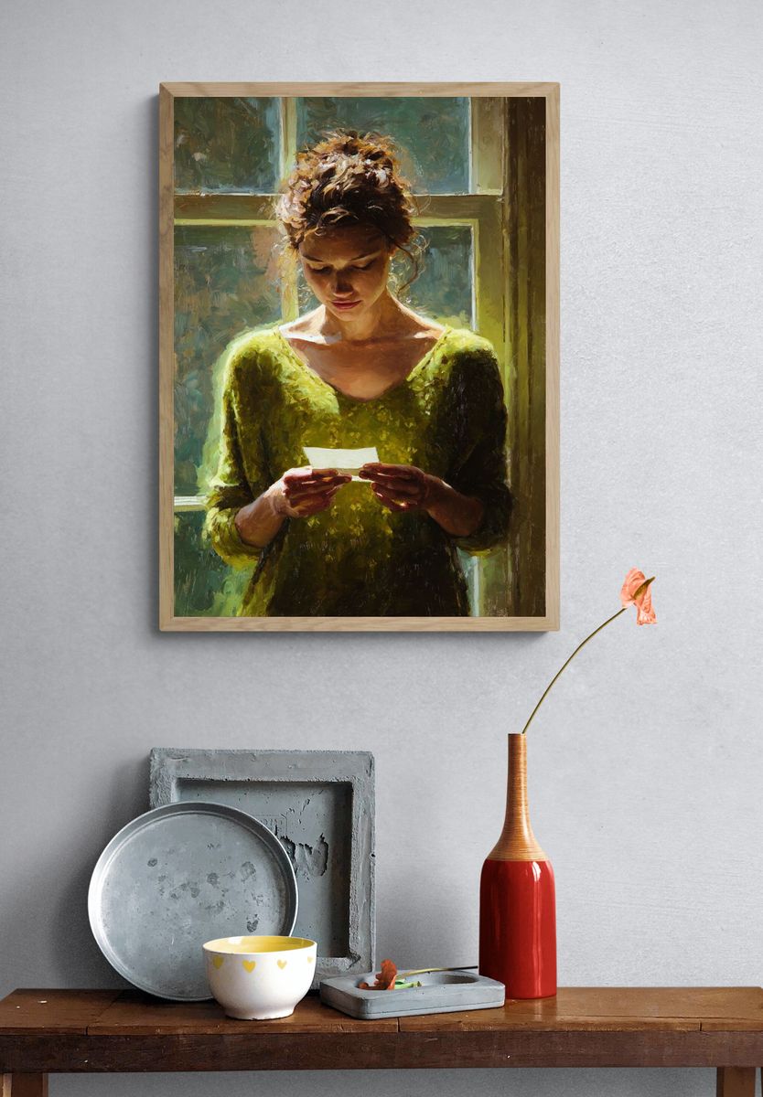 Woman by Window Fine-Art Print. — room view 3