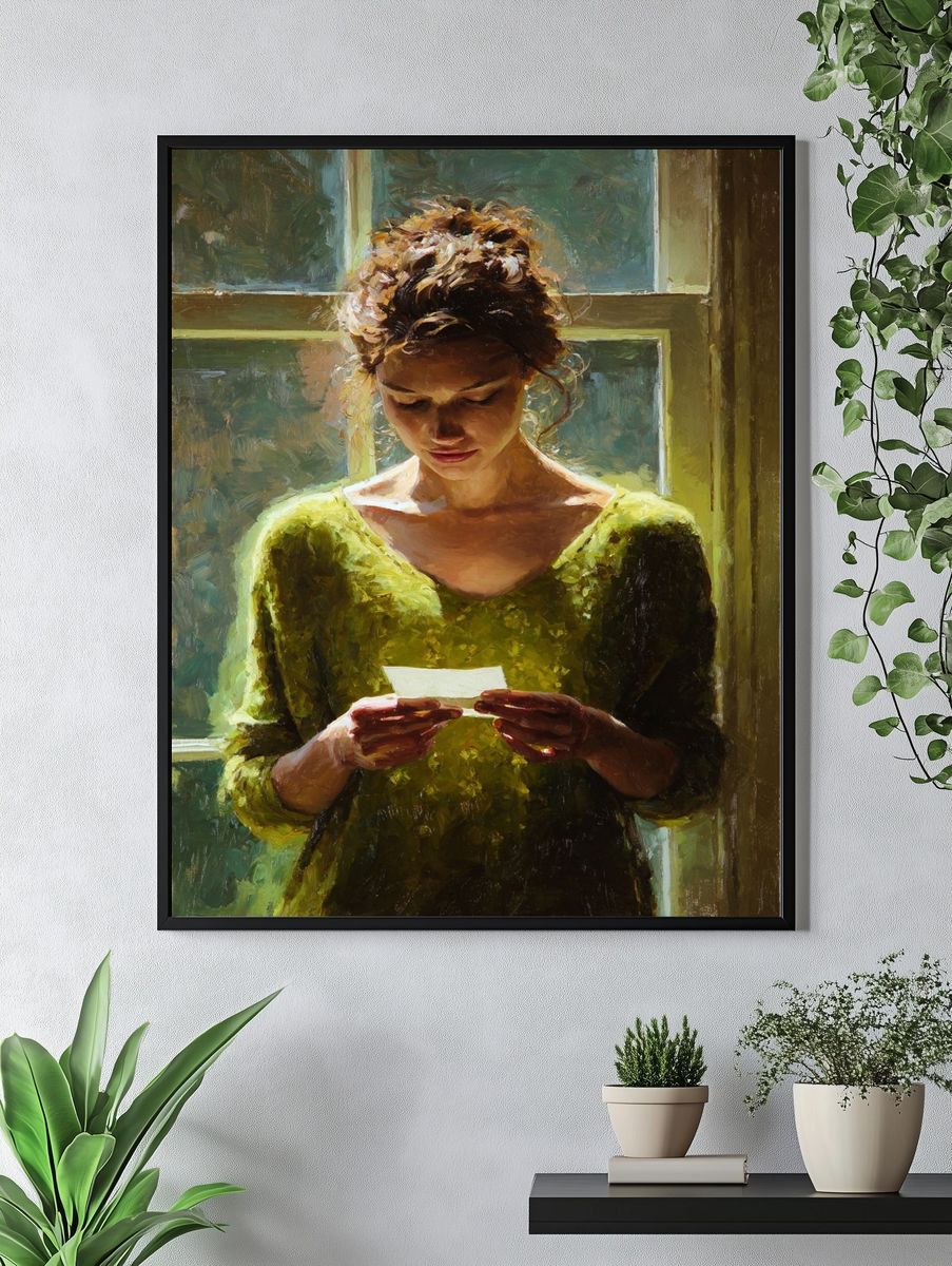 Woman by Window Fine-Art Print. — room view 4