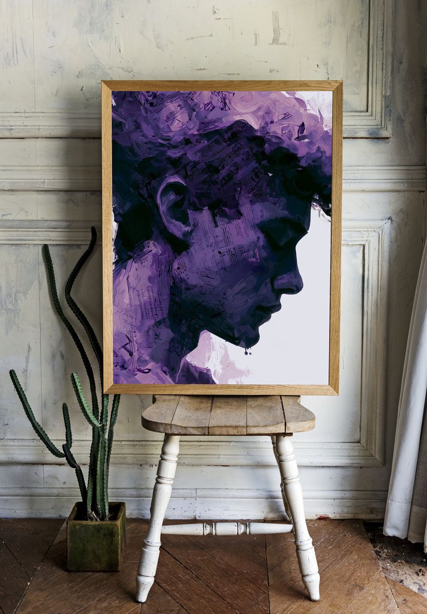 Purple Profile Portrait Print. room preview