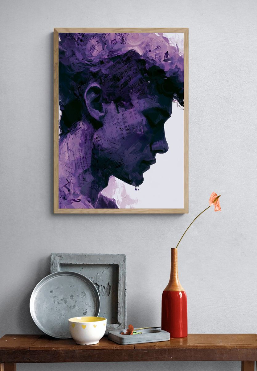Purple Profile Portrait Print. — room view 3