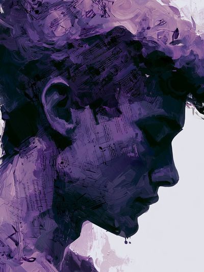 Purple Profile Portrait Print.