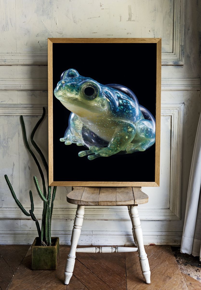 Glowing Frog — Fine Art Print. — room view 1