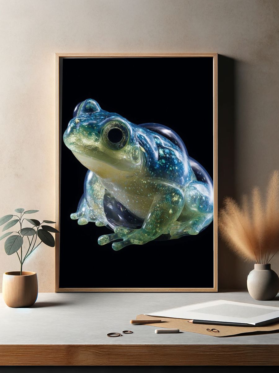 Glowing Frog — Fine Art Print. — room view 2